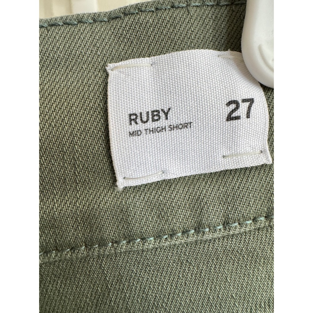 NWT Hudson green Ruby mid thight rolled shorts size 27 - Picture 6 of 9